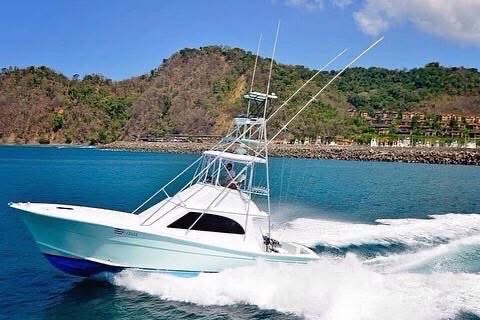 Charter fishing boat ready in Jacó, Costa Rica